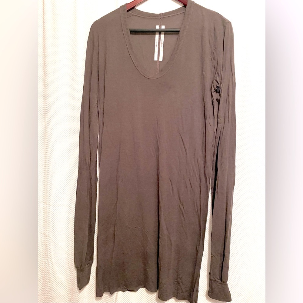 Rick OWENS Vicious 2014 v-neck longsleeve top Authentic